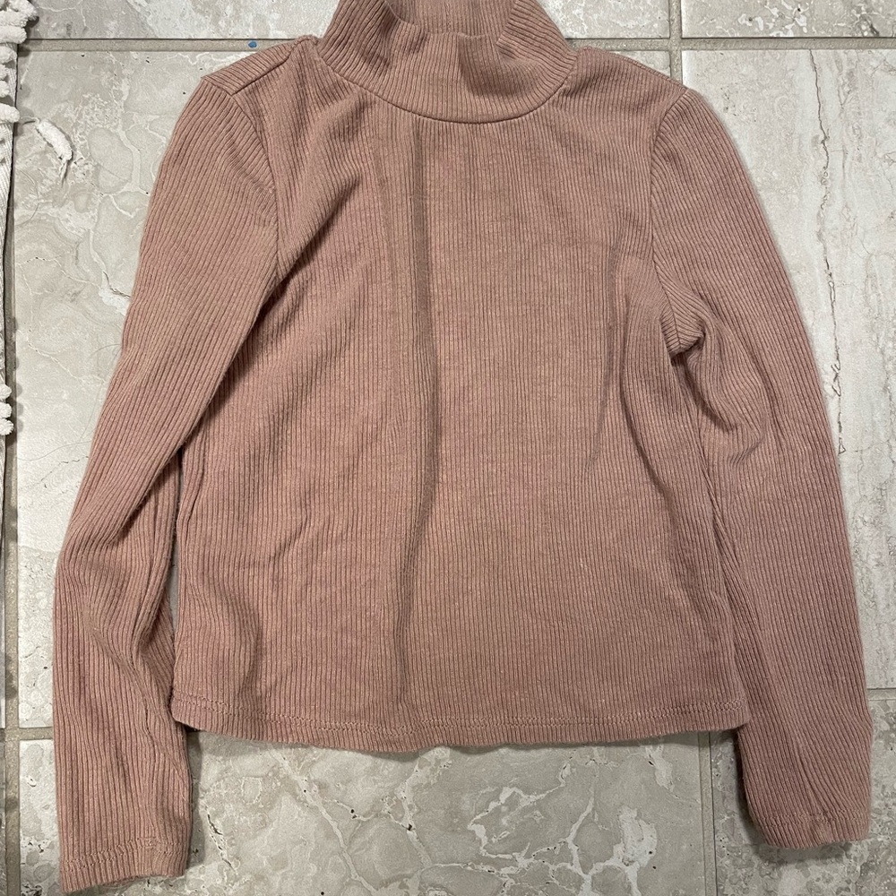 Toddler Ribbed Turtleneck Sweater - Pink